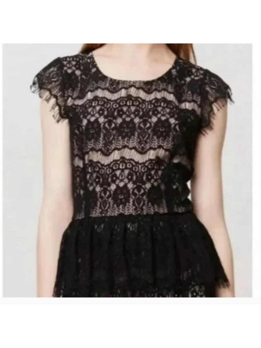 Anthropologie - MAEVE Katrine
Peplum Black Lace Top SizeSmall